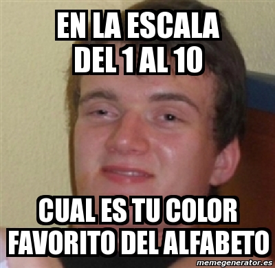 Meme Personalizado En La Escala Del Al Cual Es Tu Color Favorito