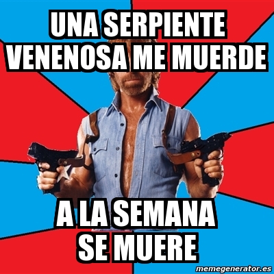 Meme Chuck Norris Una Serpiente Venenosa Me Muerde A La Semana Se