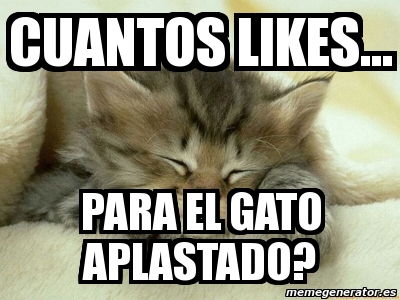 Meme Personalizado Cuantos Likes Para El Gato Aplastado