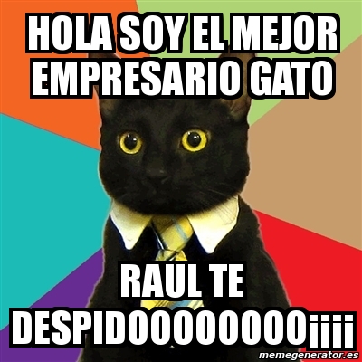 Meme Business Cat Hola Soy El Mejor Empresario Gato Raul Te