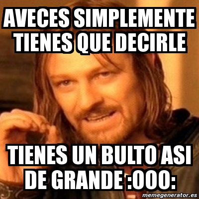 Meme Boromir Aveces Simplemente Tienes Que Decirle Tienes Un Bulto