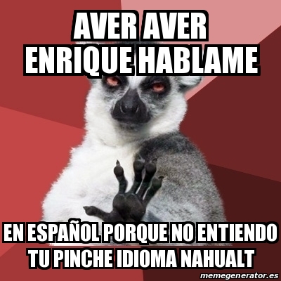 Meme Chill Out Lemur Aver Aver Enrique Hablame En Espa Ol Porque No