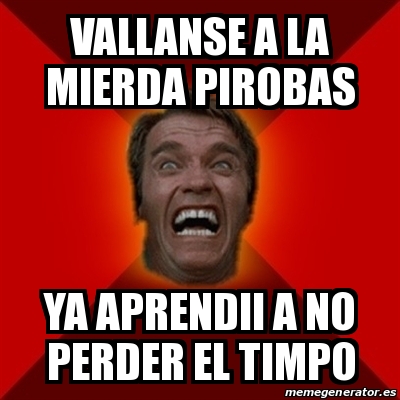 Meme Arnold Vallanse A La Mierda Pirobas Ya Aprendii A No Perder El