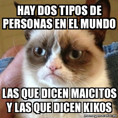 Meme Grumpy Cat Hay Dos Tipos De Personas En El Mundo Las Que Dicen