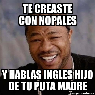 Meme Yo Dawg Te Creaste Con Nopales Y Hablas Ingles Hijo De Tu Puta