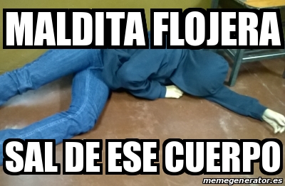 Meme Personalizado Maldita Flojera Sal De Ese Cuerpo