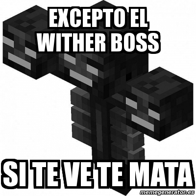 Meme Personalizado Excepto El Wither Boss Si Te Ve Te Mata 2087002