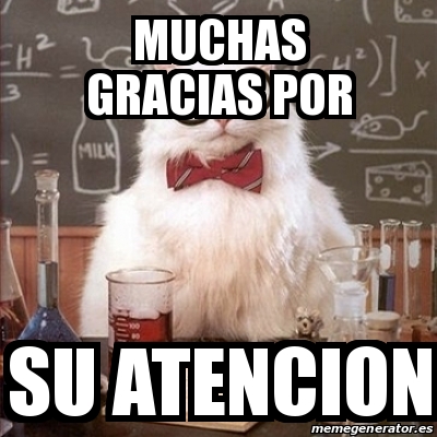 Meme Chemistry Cat Muchas Gracias Por Su Atencion