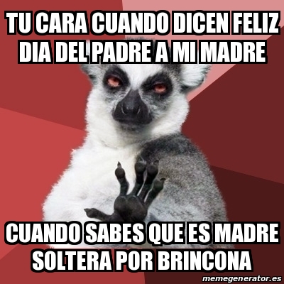 Meme Chill Out Lemur Tu Cara Cuando Dicen Feliz Dia Del Padre A Mi