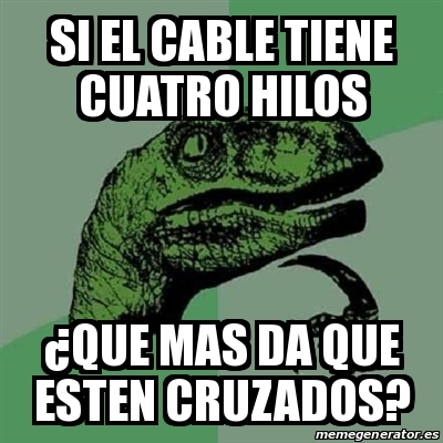 Meme Filosoraptor Si el cable tiene cuatro hilos ÂQue mas da que