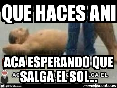 Meme Personalizado Que Haces Ani Aca Esperando Que Salga El Sol