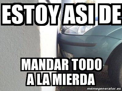 Meme Personalizado Estoy Asi De Mandar Todo A La Mierda