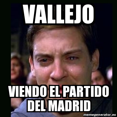 Meme Crying Peter Parker Vallejo Viendo El Partido Del Madrid 25772432