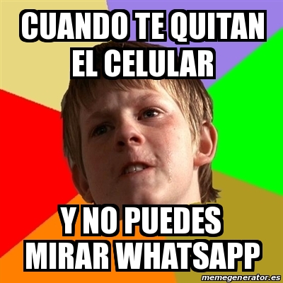 Meme Chico Malo - cuando te quitan el celular y no puedes mirar