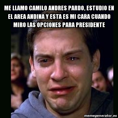 Meme Crying Peter Parker Me Llamo Camilo Andres Pardo Estudio En El