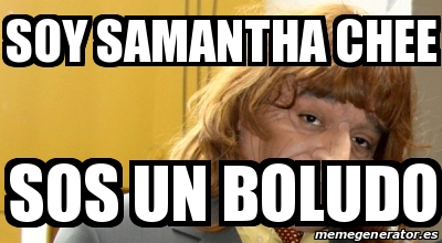 Meme Personalizado Soy Samantha Chee Sos Un Boludo 27902501