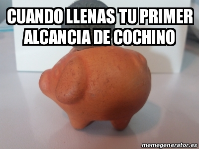 Meme Personalizado Cuando Llenas Tu Primer Alcancia De Cochino