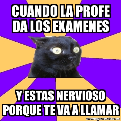 Meme Anxiety Cat Cuando La Profe Da Los Examenes Y Estas Nervioso