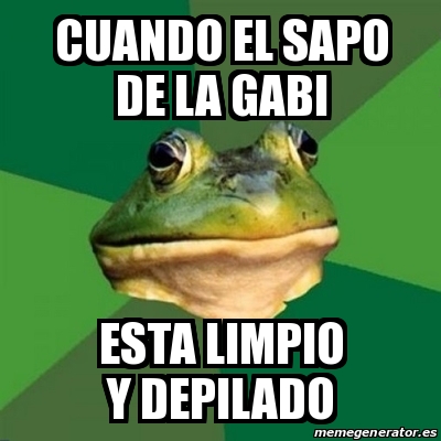 Meme Foul Bachelor Frog Cuando El Sapo De La Gabi Esta Limpio Y