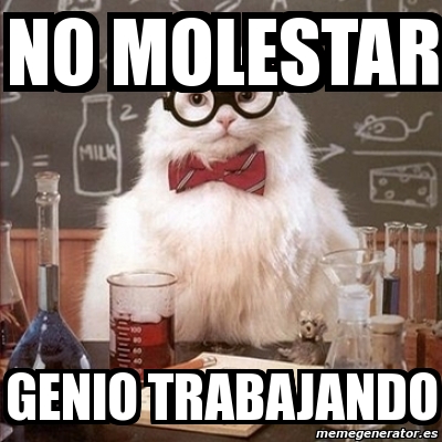 Meme Chemistry Cat No Molestar Genio Trabajando 3656506