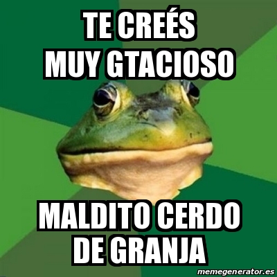 Meme Foul Bachelor Frog Te CreÃs Muy Gtacioso Maldito Cerdo De