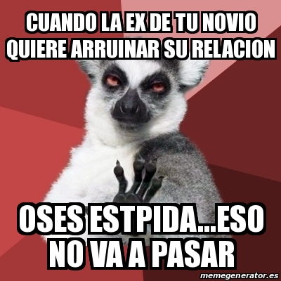 Meme Chill Out Lemur Cuando La Ex De Tu Novio Quiere Arruinar Su