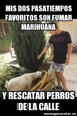 Meme Personalizado Mis Dos Pasatiempos Favoritos Son Fumar Marihuana