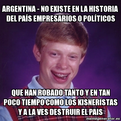 Meme Bad Luck Brian argentina no existe en la historia del PAÃ S