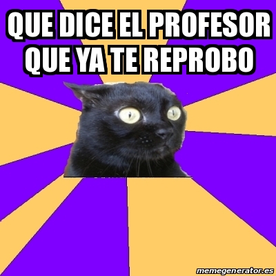 Meme Anxiety Cat Que Dice El Profesor Que Ya Te Reprobo