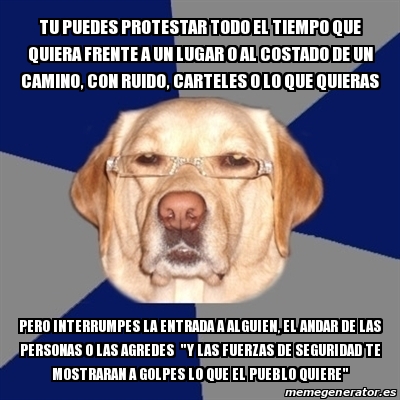 Meme Perro Racista Tu Puedes Protestar Todo El Tiempo Que Quiera