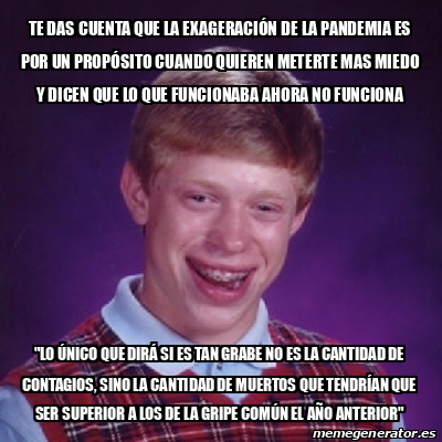 Meme Bad Luck Brian Te Das Cuenta Que La Exageraci N De La Pandemia