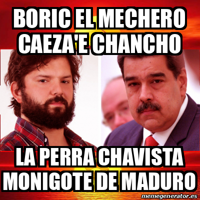 Meme Personalizado Boric El Mechero Caeza E Chancho La Perra Chavista