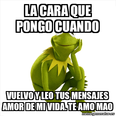 Meme Kermit The Frog La Cara Que Pongo Cuando Vuelvo Y Leo Tus