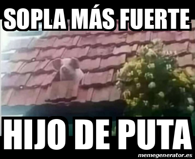 Meme Personalizado SOPLA MÁS FUERTE Hijo de puta 33112600