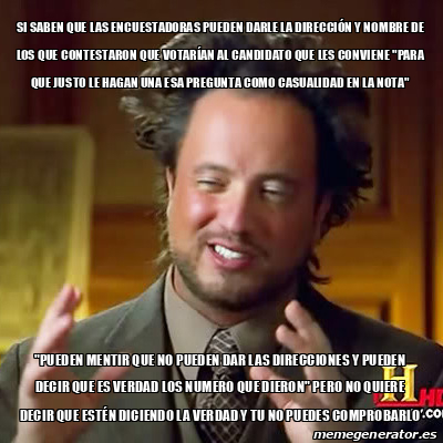 Meme Ancient Aliens Si Saben Que Las Encuestadoras Pueden Darle La