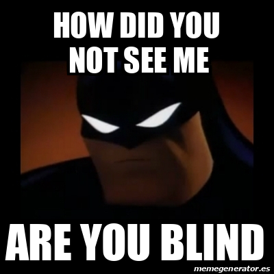 Meme Disapproving Batman How Did You Not See Me Are You Blind 33180160