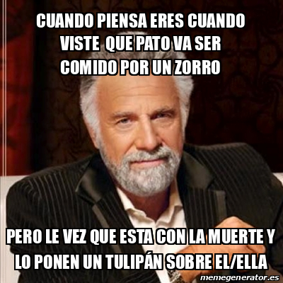 Meme Most Interesting Man CUANDo Piensa Eres Cuando Viste Que Pato Va