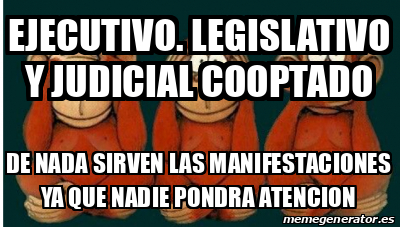 Meme Personalizado Ejecutivo Legislativo Y Judicial Cooptado De Nada