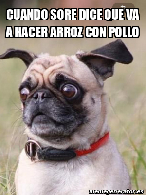 Meme Personalizado Cuando Sore Dice Que Va A Hacer Arroz Con Pollo