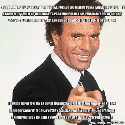 Meme Julio Iglesias Es Obvio Que Massa Ganara En ARGENTINA Por Eso