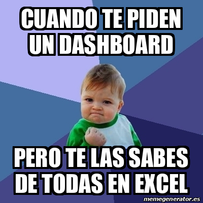 Meme Bebe Exitoso Cuando Te Piden Un Dashboard Pero Te Las Sabes De