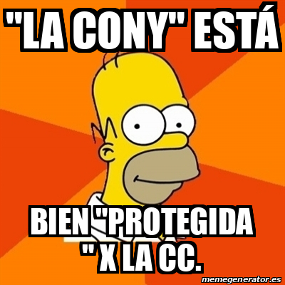 Meme Homer LA CONY ESTÁ BIEN PROTEGIDA X LA CC 33365974