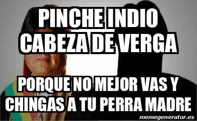 Meme Personalizado Pinche Indio Cabeza De Verga Porque No Mejor Vas Y