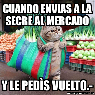 Meme Personalizado CUANDO ENVIAS A LA SECRE AL MERCADO Y LE PEDÌS