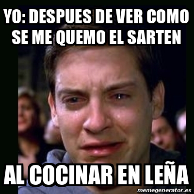 Meme Crying Peter Parker Yo Despues De Ver Como Se Me Quemo El