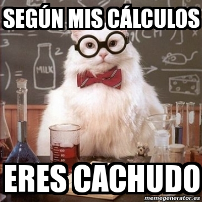 Meme Chemistry Cat Seg N Mis C Lculos Eres Cachudo