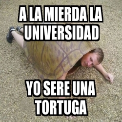 Meme Personalizado A La Mierda La Universidad Yo Sere Una Tortuga