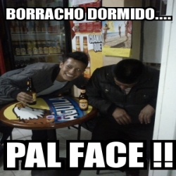 Meme Personalizado Borracho Dormido Pal Face