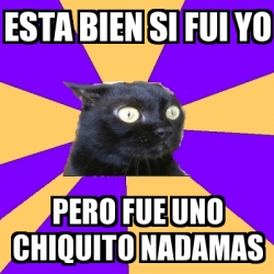 Meme Anxiety Cat Esta Bien Si Fui Yo Pero Fue Uno Chiquito Nadamas