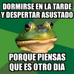 Meme Foul Bachelor Frog Dormirse En La Tarde Y Despertar Asustado